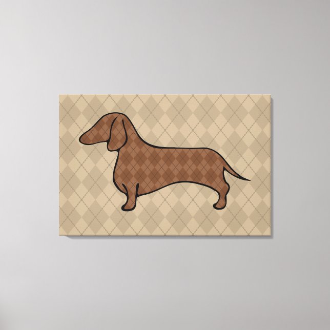 Toile Retro Dachshund Wall Art (Recto)