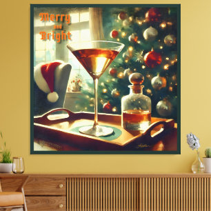 Toile Retro les années 50 Manhattan Martini Pour Père No