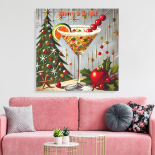 Toile Retro les années 50 Merry Bright Christmas Candy C