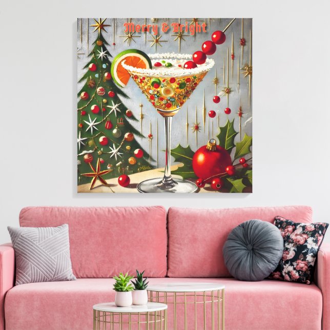 Toile Retro les années 50 Merry Bright Christmas Candy C (Insitu(Salon))