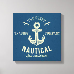 Toile Rétro logo nautique