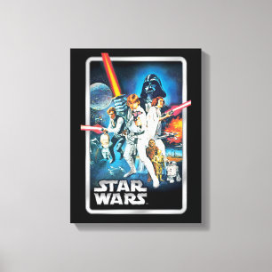 Toile Rétro Luke Skywalker, Leia, & Han Solo Cinématogra
