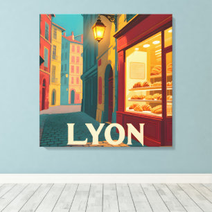 Toile Retro Lyon : Ville Française