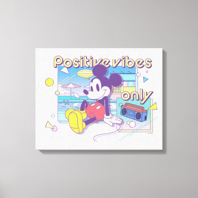 Toile Retro Mickey Positive Vibes Only (Recto)