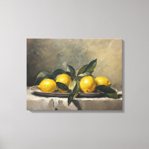 Toile Retro Sill Life Art avec citrons. Art Wintage