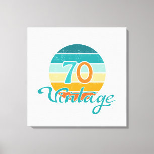 Toile Retro Sunset 70 Vintage en détresse