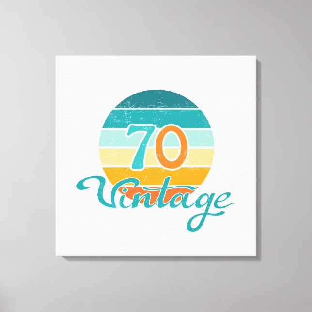 Toile Retro Sunset 70 Vintage en détresse (Recto)