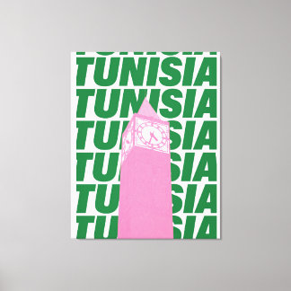 Toile Retro Tunisia Clock Poster | Vintage Travel-Inspir