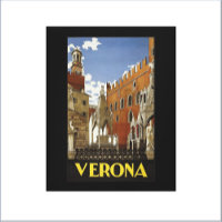 Retro Vérone Travel Poster Canvas Imprimer