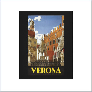 Toile Retro Vérone Travel Poster Canvas Imprimer