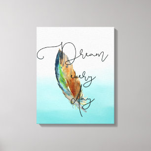 Toile Rêve de plume aquarelle