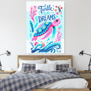 Toile Rêves de marée tortue