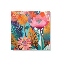 Riche et dynamique floral acrylique gras botanique