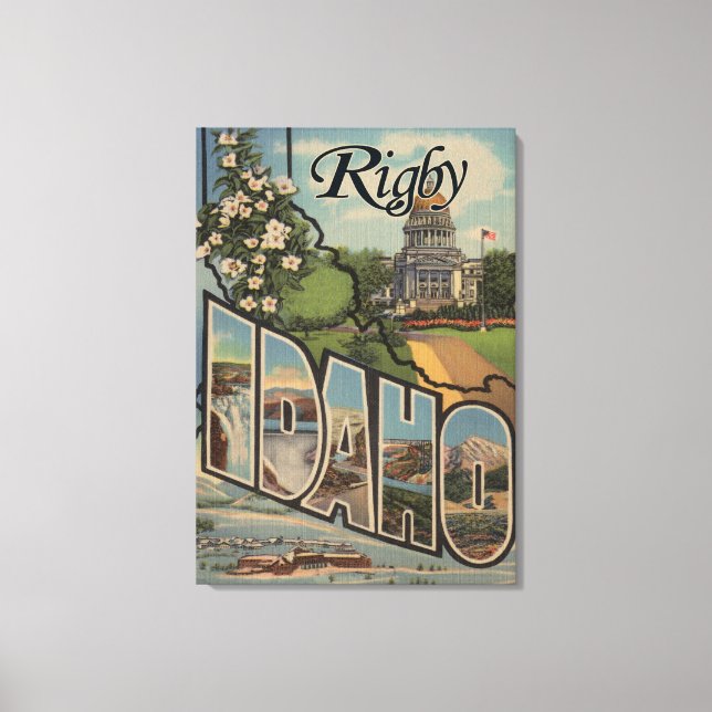 Toile Rigby, IdahoScènes de grandes lettresRigby, ID (Recto)