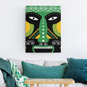 Toile Rituel tribal vert