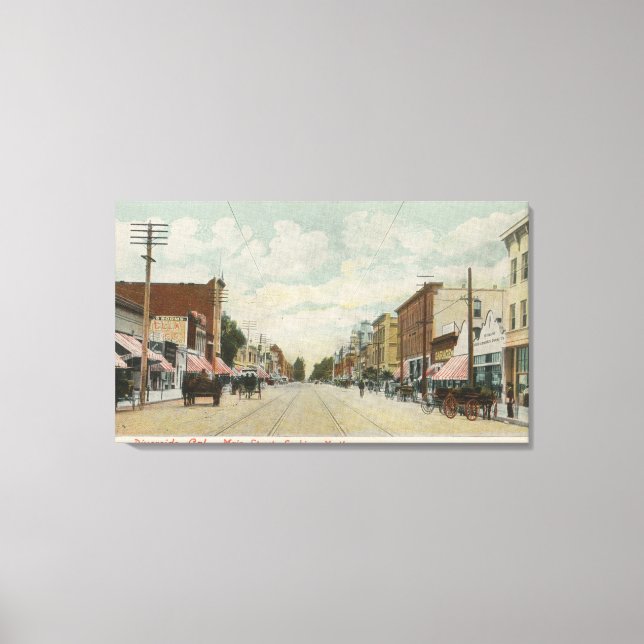 Toile Riverside, CA Vue sur la rue principale Vue sur le (Recto)