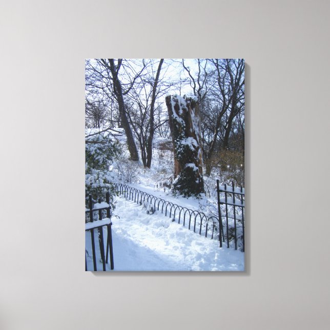 Toile Riverside Park NYC Snow Winter Tree New York Photo (Recto)