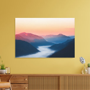 Toile Rivière brumeuse Soča au lever du soleil