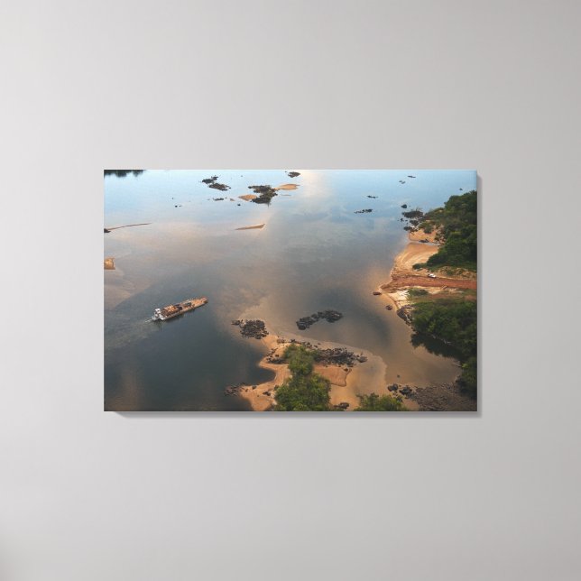 Toile Rivière Essequibo, plus long fleuve de Guyana, et (Recto)