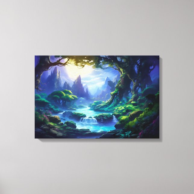 Toile Rivière paisible sous le clair de lune - Art d'Ima (Recto)