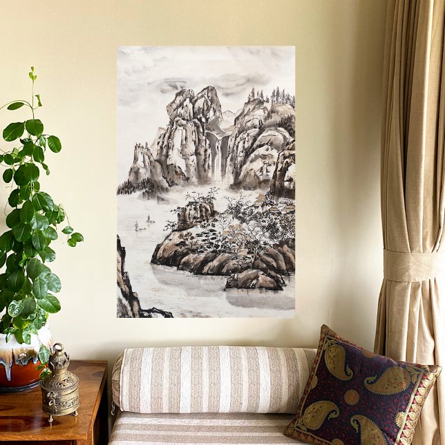 Toile Rivière Yangze avec cascade (Créateur téléchargé)
