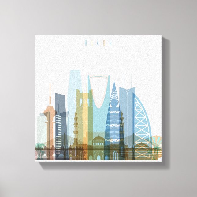 Toile Riyad, Arabie Saoudite | Ville Skyline (Recto)
