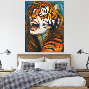 Toile Roar of the Wild Heart - Tigress coloré