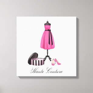 Toile Robe et chaussures de rose de couture de Haute sur