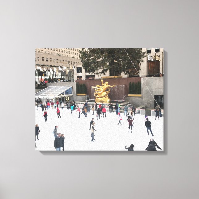 Toile Rockefeller Centre patinoire patinoire Noël NYC (Recto)