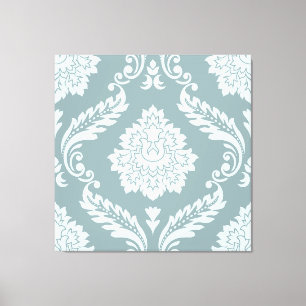 Toile Rococo Damassé Grand Motif Bleu Œuf de Canard + Sa