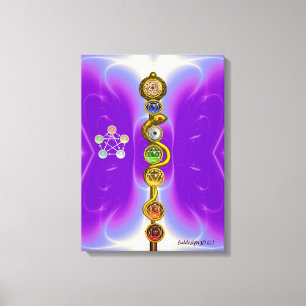TOILE RODE D'ASCLEPIUS 7 CHAKRAS, YOGA, ÉNERGIE SPIRITUE
