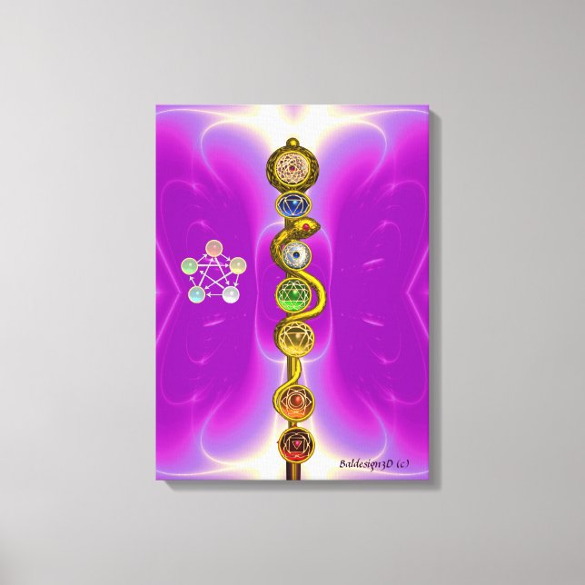 TOILE RODE D'ASCLEPIUS 7 CHAKRAS, YOGA, ÉNERGIE SPIRITUE (Recto)