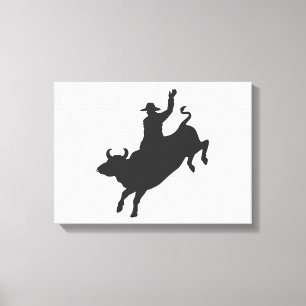 Toile Rodeo Bull Ride silhouette