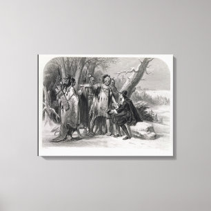 Toile Roger Williams protégé par les Narragansetts