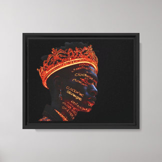 Toile Roi afro-futuriste lumineux avec Couronne d'or