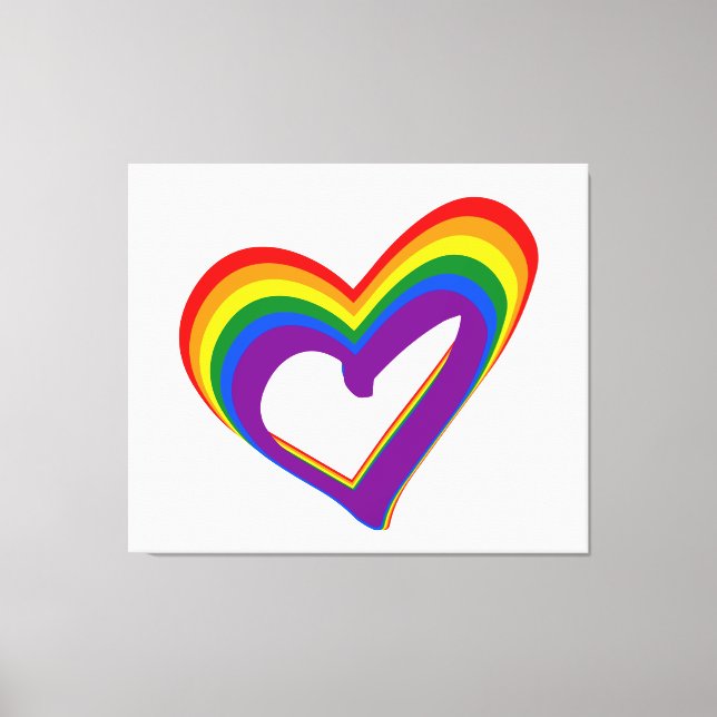 Toile Romantique LGBT Arc-en-ciel Drapeau Coeur Amour Ga (Recto)