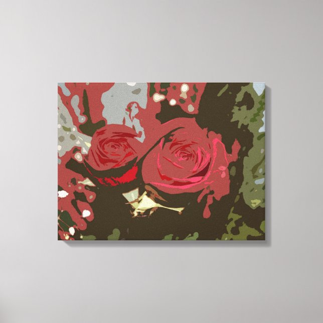 Toile romantique Roses rouges Art numérique envelo (Recto)