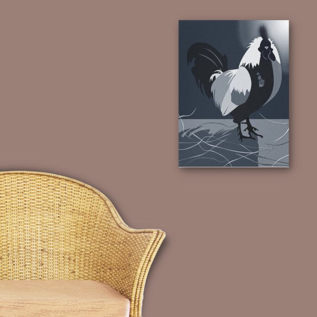 Toile Rooster Bird Pays Animal Midnight-Blue Kitchen (Rooster Bird Country Animal Midnight-Blue Kitchen Canvas Print, Home & Living
)