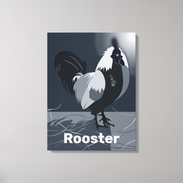 Toile Rooster Fière Cuisine bleu foncé Décor (Recto)
