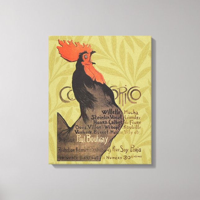 Toile Rooster Steinlen Cocorico (Recto)