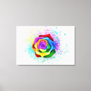 Toile Rose arc-en-ciel coloré