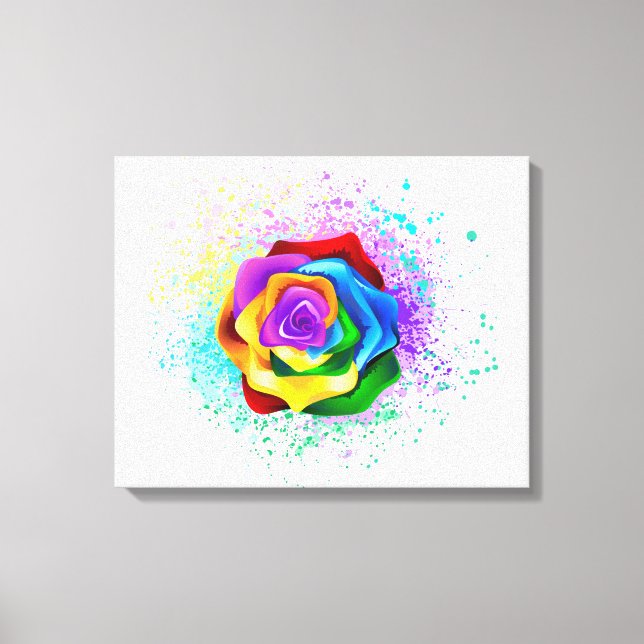 Toile Rose arc-en-ciel coloré (Recto)