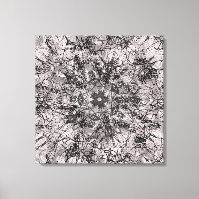 Toile Rose artistique Gold Line Art Mandala Dessin (Recto)