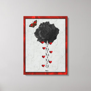 Toile Rose de noir de l'amour