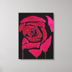 Toile Rose gothique Abstrait aquarelle art floral
