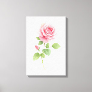 Toile Rose Rose Aquarelle Mur moderne Décor Art Cadeau
