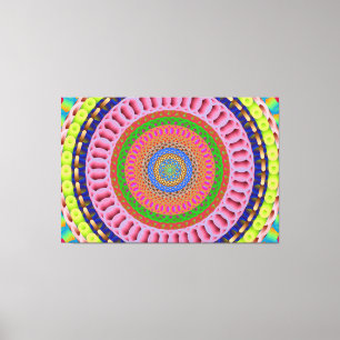 Toile Rose rose Mandala Art Stretted Canvas Imprimer