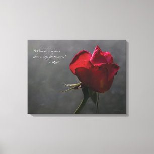Toile Rose rouge, citation de Rumi, 24" x 18" - MILIEU
