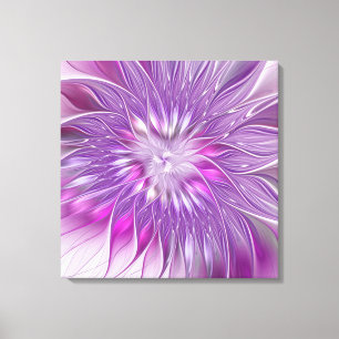 Toile Rose violet passion Fleur Art Abstrait Fractal