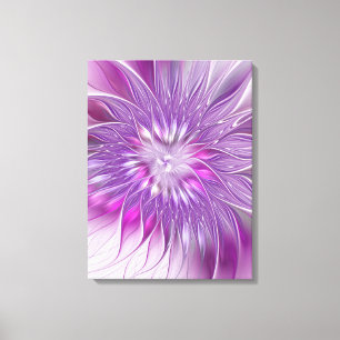 Toile Rose violet passion Fleur Art Abstrait Fractal